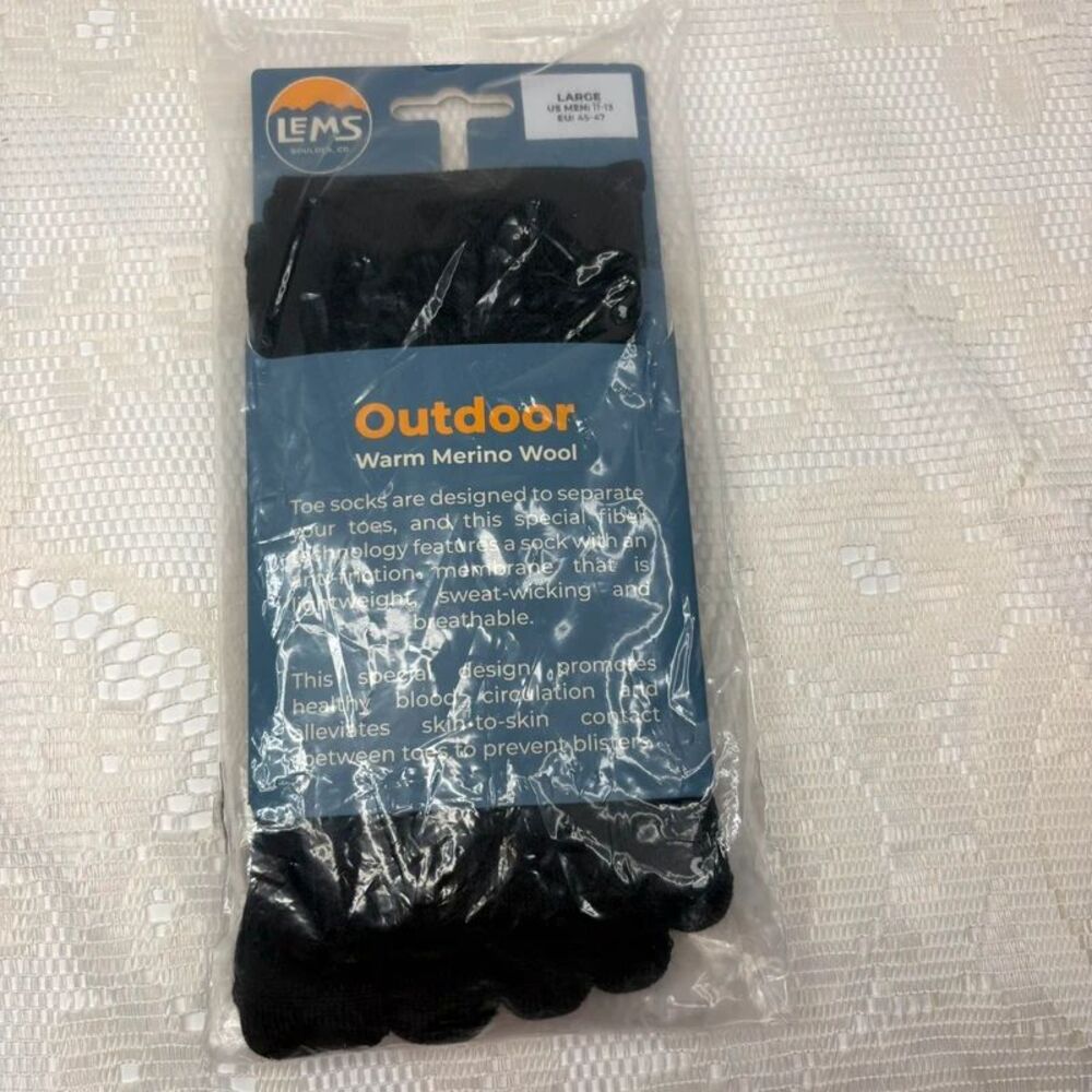 Lems Outdoor Crew Toe Socks NWT